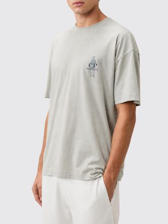 C.P. Company C. P. COMPANY T-shirt girocollo in cotone con stampa logo a contrasto e spalle cadute