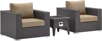 ModWay Outdoor Convene 3Pc Set Outdoor Patio With Fire Pit