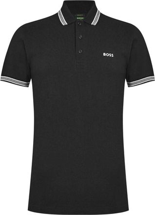 HUGO BOSS Herenpoloshirt Paddy met contrasterende boorden (Zwart, Wit)