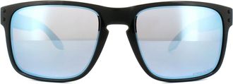 Oakley Zonnebril Holbrook OO9102-C1 Gepolijst Zwart Prizm Diepe Water Gepolariseerd