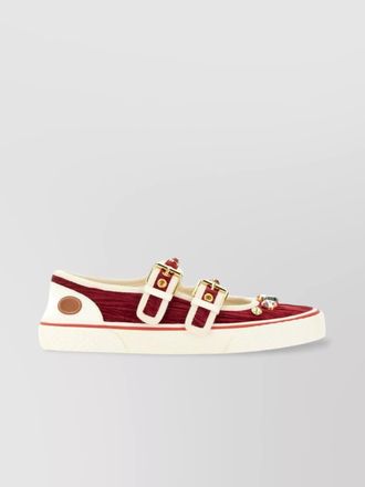 Valentino Garavani velvet jewel-embellished slip-on sneakers