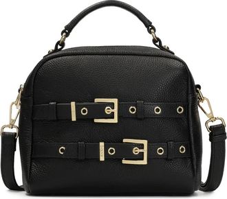 Kazar Handtas met handvat en band versierd met gespen - Dames - Handtassen - Zwart - ONE Size - Leer - Tassen