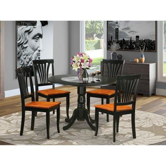 East West Furniture 5 PC Kitchen Table set-Dining Table and 4 Wooden Kitchen Chairs