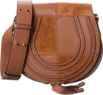 Chlo&eacute; Marcie Suede & Leather Saddle Bag