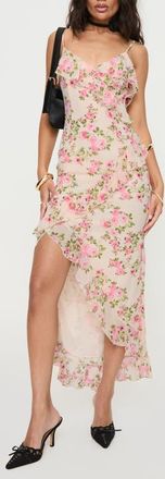 Princess Polly Garys Floral Ruffle Cocktail Dress in Cream Floral at Nordstrom, Size 6