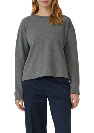 s.Oliver Sweatshirt S.OLIVER, Damen, Gr. 42, schwarz, Sweatware, Obermaterial: 50% Baumwolle, 50% Polyester, unifarben, relaxed fit normal, Rundhals, gerader A