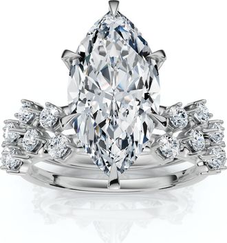 Pompeii3 Certified 3 1/2Ct Marquise Diamond Bridal Set 14k Gold or Platinum Lab Grown