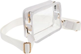Frcolor Clear Small Crossbody Phone Bag with Wide Ergonomic Shoulder Strap Transparent Square Purse for Women Men Lightweight Stadium Bag for Travel Concerts 