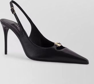 Dolce & Gabbana leather pump pointed toe stiletto heel logo