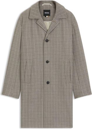 BOSS Classic-fit coat with check pattern