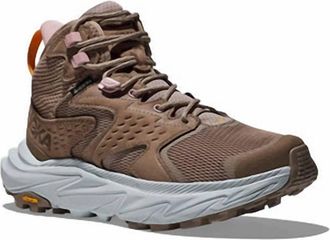 Hoka One One Womens Anacapa Mid Gtx Hiking Shoes - Wide In Dune/ice Flow