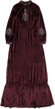 Fortela Maxi Velvet Embroidery Dress in Violet at Nordstrom, Size 40 Eu