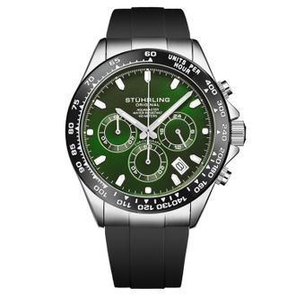 Stührling Mens Aquamaster 42mm 4050 Chronograph Watch - Green - One Size