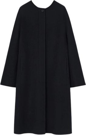 Loro Piana Jas met ronde kraag en hoornknopen - Dames - Mantel - Blauw - XS - Kasjmier - Jassen
