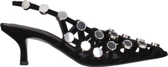 The Attico Sandalias Grid Mujer Gamuza Negro