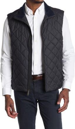 Brooks Brothers Water Repellent Diamond Quilted Vest in Caviar at Nordstrom Rack, Size Xx-Large R