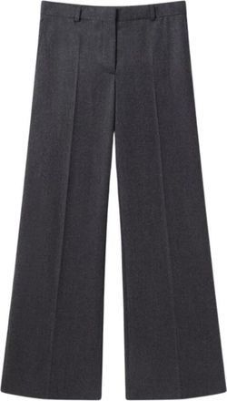 Stella McCartney H25 Broeken - Dames - Wijde Broeken - Grijs - L - Wol - Broeken