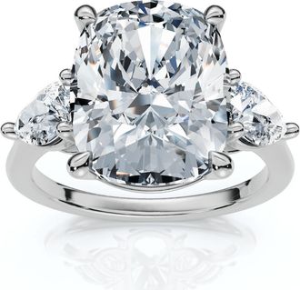 Pompeii3 Certified 5 1/2Ct Annie Cushion Diamond Engagement Ring 14k Gold or Pt Lab Grown