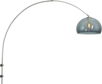 Steinhauer Steinhauer - Sienna Sparkled Light Dome Wall Light Brushed Steel, Shade Of Smoked Glass