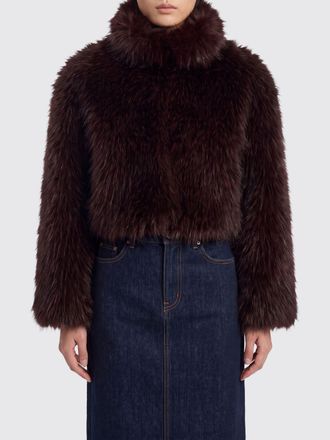 Pinko Giacca cropped in pelliccia sintetica con collo alto
