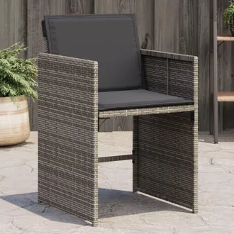 vidaXL Vidaxl - Sillones De Jard&iacute;n Con Cojines 4 Uds Rat&aacute;n Sint&eacute;tico Gris