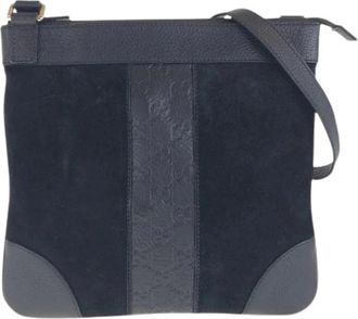 Gucci Pre-owned Suede/Leather Shoulder Bag - Dames - Vintage Schoudertas - Zwart - ONE Size - Leer - Vintage