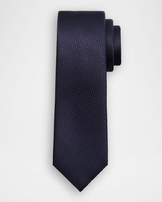 Giorgio Armani Men & apos;s Zig-Zag Woven Jacquard Silk Tie