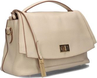 Smaak Beige Leren Schoudertas Ida - Dames - Handtassen - Beige - ONE Size - Leer - Tassen