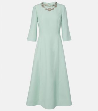 Valentino Crepe Couture embellished midi dress