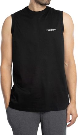 A|X Armani Exchange Mens Relaxed Chest Logo Vest, Black, M