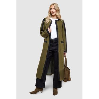 Oasis Tipped Coat in Olive at Nordstrom, Size 6