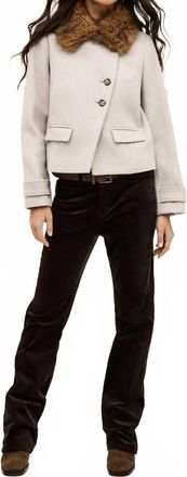 BA&SH Button Front Terry Coat In Off White