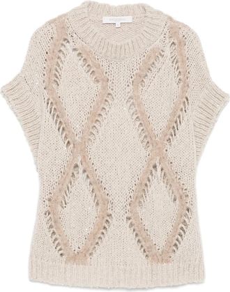 Antonelli Diamond-pattern Knitted Top