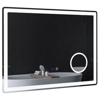 Kleankin LED Lighted Bathroom Mirror with 3X Magnifying Mirror - Anti-Fog | TJ Hughes