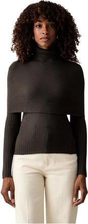 Twinset Slim-fit gebreide trui met shrug - Dames - Truien - Bruin - Maat: S Viscose