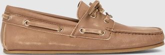 Gucci Womens Boat Shoe, Brown, Leather