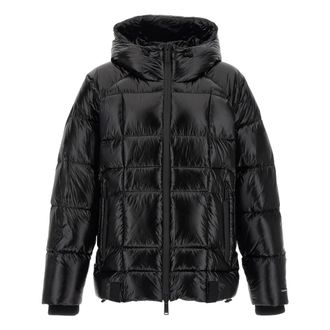 Dsquared2 Winter Jackets, male, Black, Size: XL Shiny Nylon Puffer Jacket