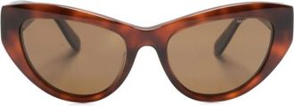 Moncler Havana Crystal Brown Zonnebril - Heren - Zonnebrillen - Bruin - ONE Size - Accessoires