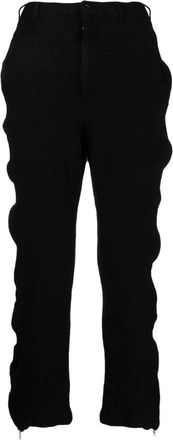 Comme Des Garçons Straight Trousers, male, Black, XL, Zipper-trim Trousers