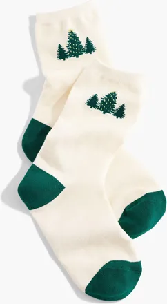 Talbots Christmas Tree Trouser Socks - Ivory - 001 Talbots