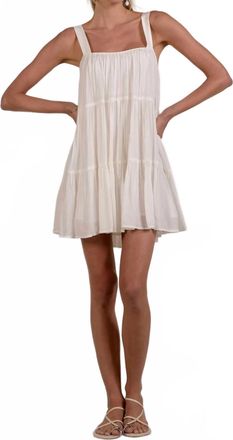 Elan Vaura Piper Tiered Mini Dress In White
