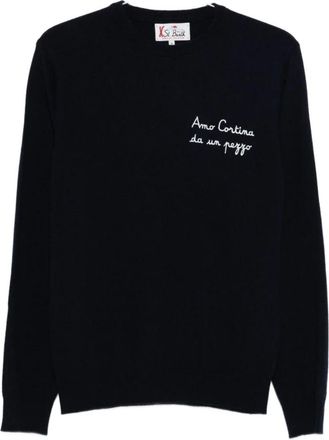 MC2 Saint Barth Truien & Vesten, Heren, Blauw, XL, Amo Cortina Round-neck Truien