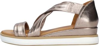 Inuovo Bronzen Leren Sandalen Stijlvol Model - Dames - Sandalen - Bruin - 39 EU - Leer - Schoenen