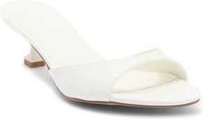 Billini Yasser Kitten Heel Mule in White Patent at Nordstrom Rack, Size 5