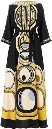 La DoubleJ Printed silk Muumuu long dress Woman M
