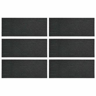 vidaXL Piedra Decorativa 6 Pcs Negro 60,5 X 25 X 2 Cm Goma Vidaxl