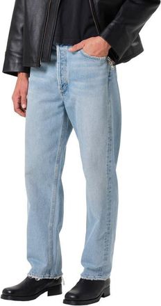 A Gold E 90s Mid Rise Relaxed Straight Leg Jeans in Force (Vint Marbled Ind) at Nordstrom, Size 30