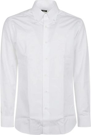 Barba Overhemden, Heren, Wit, XL, Lange Mouw Nek Shirt