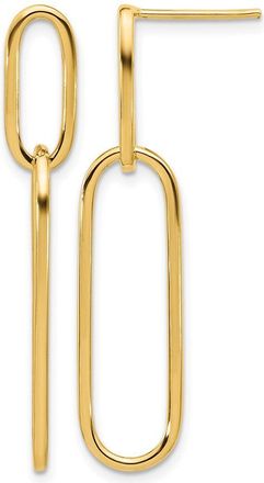 Diamond2Deal 14k Yellow Gold Paperclip Drop Dangle Earrings