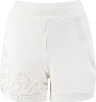 Ermanno Scervino White Sports Shorts With Embroidery